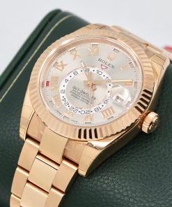 Alternative view of Rolex Oyster Perpetual Sky-Dweller, 18ct Everose Gold, Sundust Roman Dial, on 18ct Everose Gold Rolex Oyster Bracelet, Ref. 326935, Circa: 2015, with Box, Books & Rolex Warranty Card. NEW PRICE!