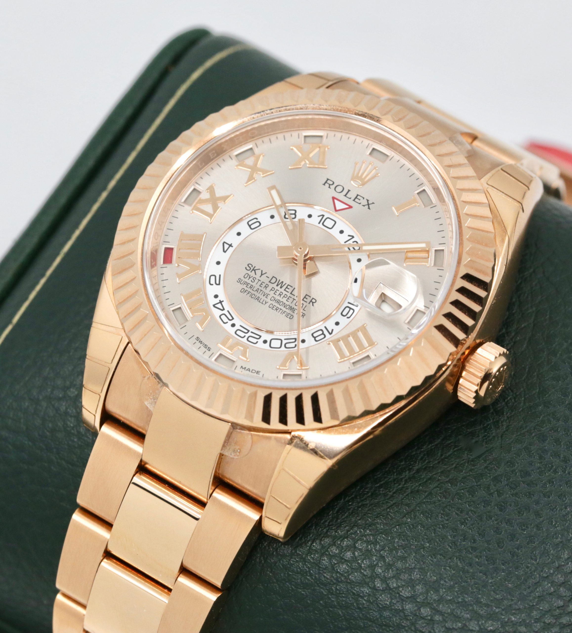 Rolex Oyster Perpetual Sky-Dweller, 18ct Everose Gold, Sundust Roman Dial, on 18ct Everose Gold Rolex Oyster Bracelet, Ref. 326935, Circa: 2015, with Box, Books & Rolex Warranty Card. NEW PRICE! - Image 2
