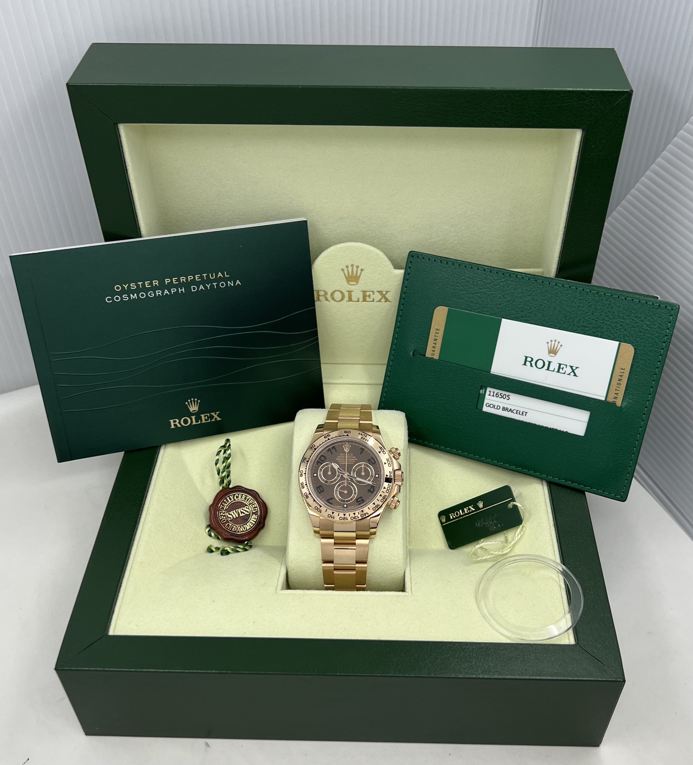 Rolex Cosmograph Daytona in 18ct Everose Gold, Brown Arab Dial, on Rolex 18ct Everose Gold Oyster Bracelet, Reference: 116505, Circa: 2014, Complete with Box & Papers - Image 7