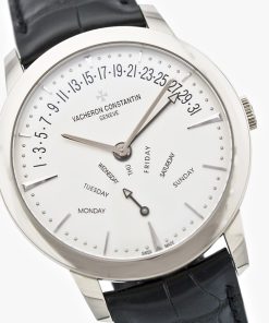 Vacheron Constantin Patrimony Retrograde Day Date in 18ct White Gold, on Vacheron Constantin Alligator Strap & Deployant, Ref. 86020/000G-9508, with Box & Papers