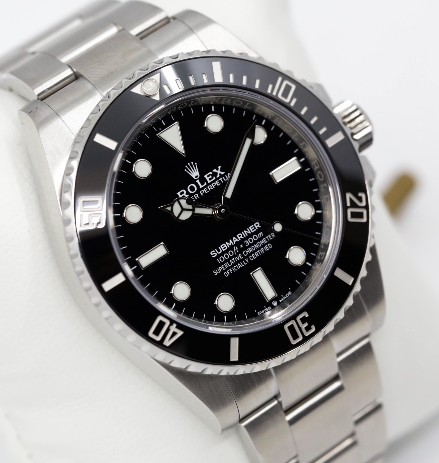 Rolex Submariner Non-Date in Stainless Steel, Black Ceramic Bezel, Black Index Dial on Stainless Steel Rolex Oyster Bracelet, Ref.124060, Circa: 2020, Complete with Box, Book, Rolex Warranty Card & Balance of 5 Year Rolex Warranty