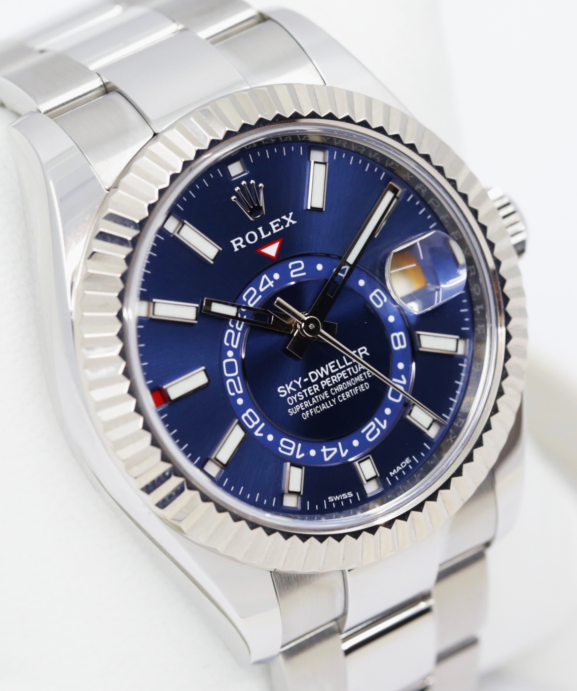 Rolex Sky-Dweller, Stainless Steel, Blue Index Dial, on Stainless Steel Oyster Bracelet, Ref. 326934, Circa: 2020, Complete with Box, Books & Rolex Warranty Card