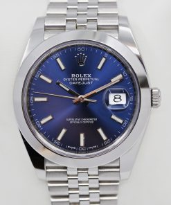 Alternative view of Rolex Datejust 41, Stainless Steel, Blue Index Dial, Smooth Bezel, Stainless Steel Rolex Jubilee Bracelet, Ref. 126300, Circa: 2017, Complete with Box, Books & Rolex Warranty Card