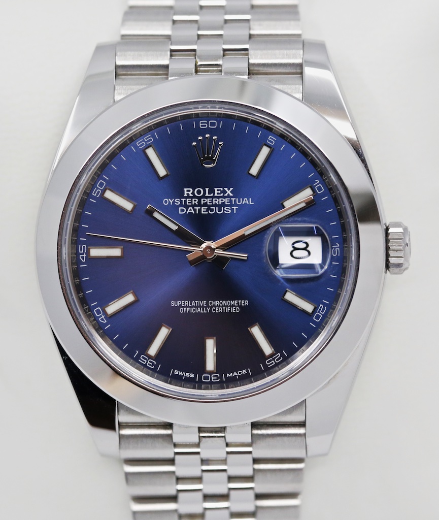 Rolex Datejust 41, Stainless Steel, Blue Index Dial, Smooth Bezel, Stainless Steel Rolex Jubilee Bracelet, Ref. 126300, Circa: 2017, Complete with Box, Books & Rolex Warranty Card - Image 2
