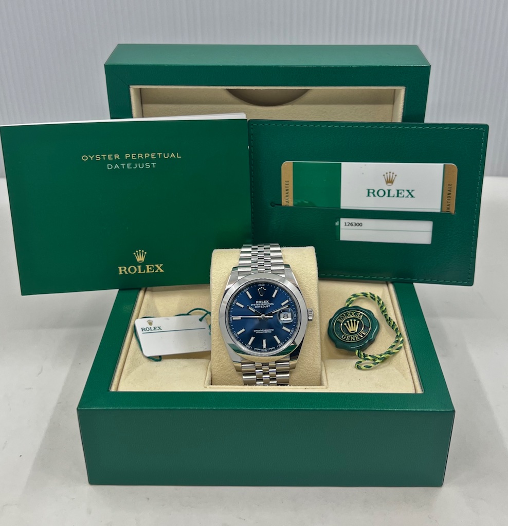 Rolex Datejust 41, Stainless Steel, Blue Index Dial, Smooth Bezel, Stainless Steel Rolex Jubilee Bracelet, Ref. 126300, Circa: 2017, Complete with Box, Books & Rolex Warranty Card - Image 5