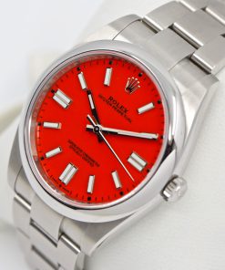 Alternative view of Rolex Oyster Perpetual 41, in Stainless Steel, Coral Index Dial, on Stainless Steel Rolex Oyster Bracelet, Ref. 124300, Circa: 2021, Complete with Box, Books, Rolex Warranty Card & Balance of 5 Year Rolex factory Warranty