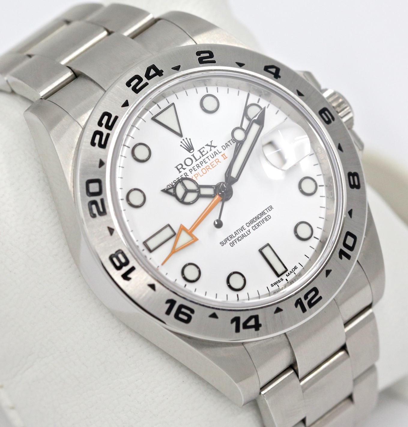Rolex Oyster Perpetual Explorer 2 in Stainless Steel with White "Polar" Index Dial, on Rolex Stainless Steel Oyster Bracelet, Ref. 216570, Complete with Box, book, Rolex Warranty card & swing tags Ca. 2020