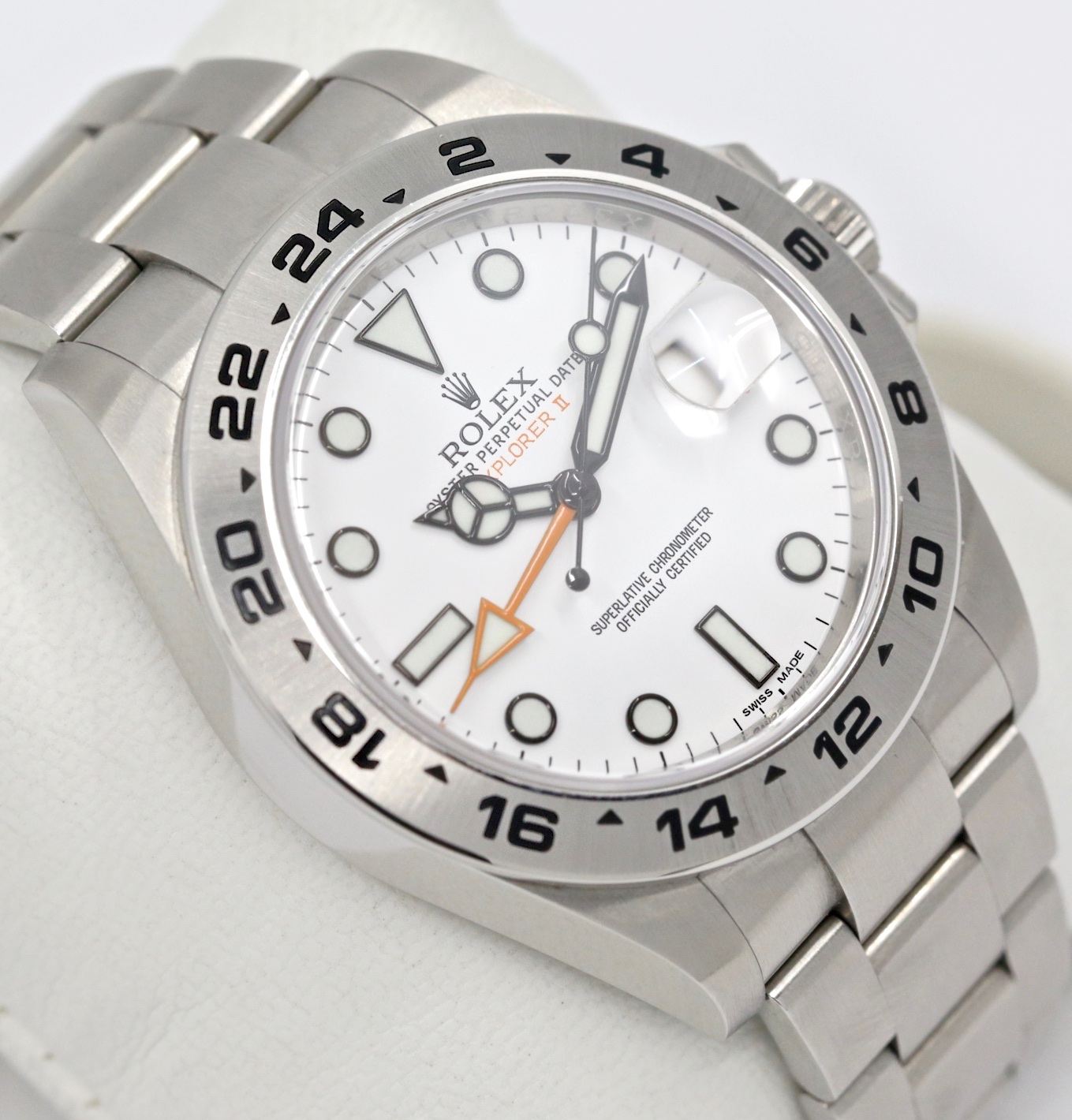 Rolex Oyster Perpetual Explorer 2 in Stainless Steel with White "Polar" Index Dial, on Rolex Stainless Steel Oyster Bracelet, Ref. 216570, Complete with Box, book, Rolex Warranty card & swing tags Ca. 2020 - Image 4