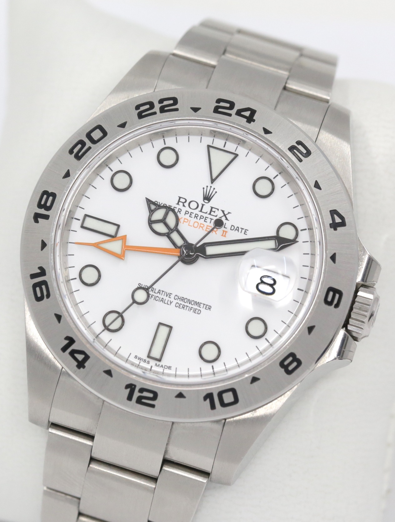 Rolex Oyster Perpetual Explorer 2 in Stainless Steel with White "Polar" Index Dial, on Rolex Stainless Steel Oyster Bracelet, Ref. 216570, Complete with Box, book, Rolex Warranty card & swing tags Ca. 2020 - Image 2