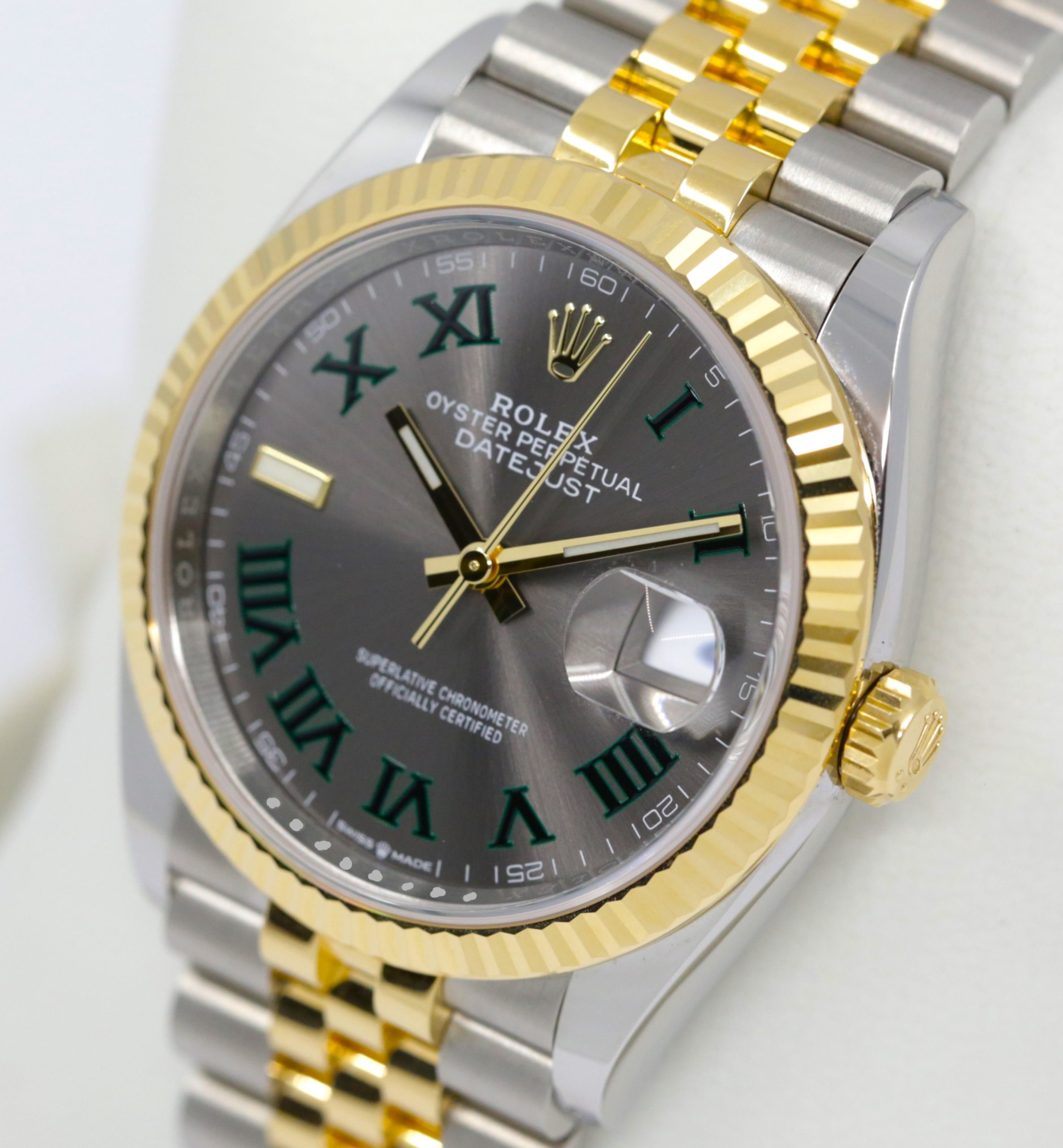 Rolex Oyster Perpetual Datejust 36, Stainless Steel & 18ct Yellow Gold, with Rhodium "Wimbledon" Roman Dial, on Stainless Steel & 18ct Yellow Gold Rolex Jubilee Bracelet, Ref. 126233, Circa: 2023, Complete with Box, Book & Rolex Warranty Card - Image 2