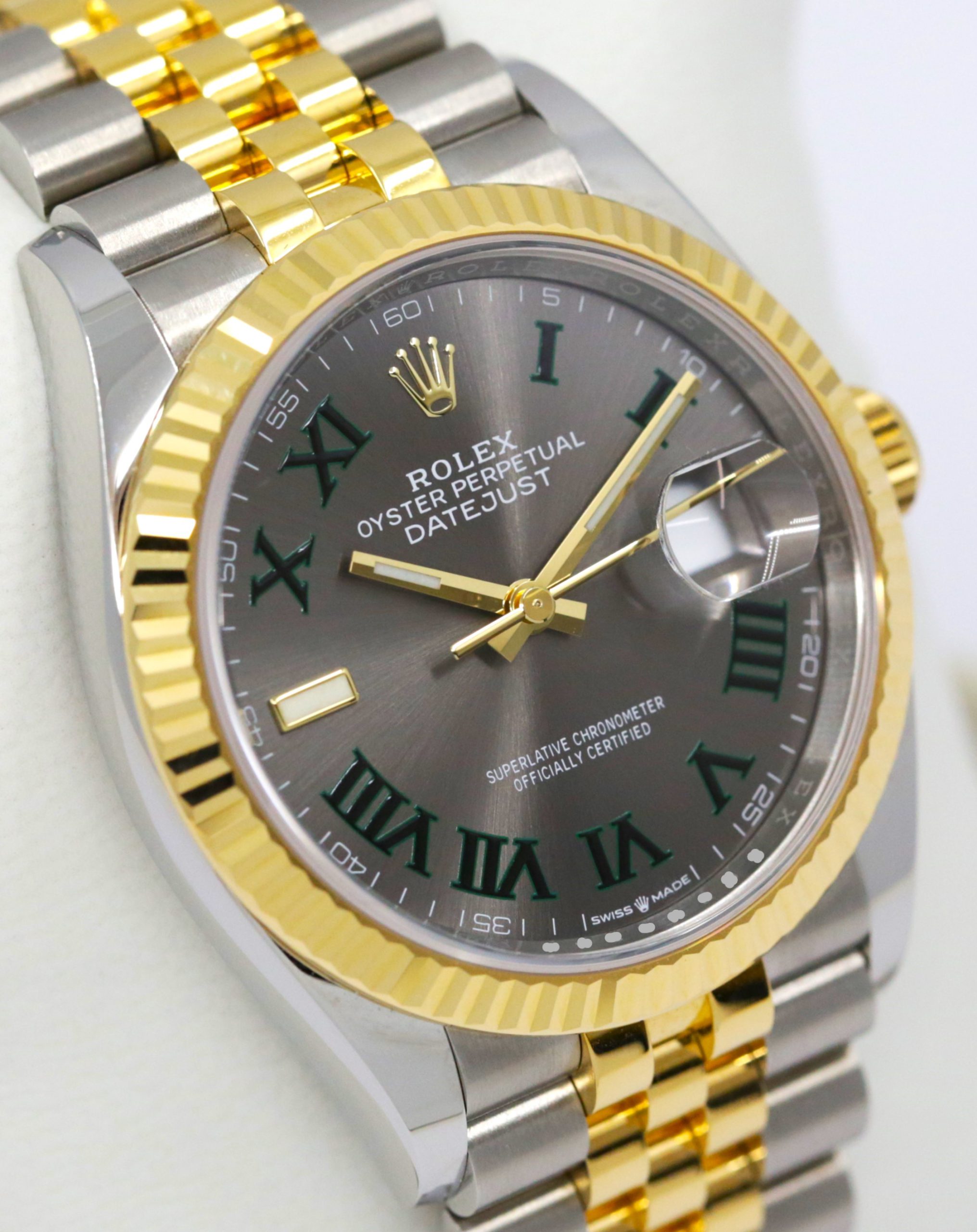 Rolex Oyster Perpetual Datejust 36, Stainless Steel & 18ct Yellow Gold, with Rhodium "Wimbledon" Roman Dial, on Stainless Steel & 18ct Yellow Gold Rolex Jubilee Bracelet, Ref. 126233, Circa: 2023, Complete with Box, Book & Rolex Warranty Card - Image 3