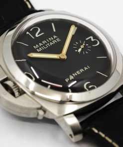 Panerai Marina Militare "Limited Edition", Ref. PAM217, 47mm Destro Watch, Stainless Steel, Black Sandwich Dial, on Black Panerai Alligator Strap with Stainless Steel Panerai Tang Buckle