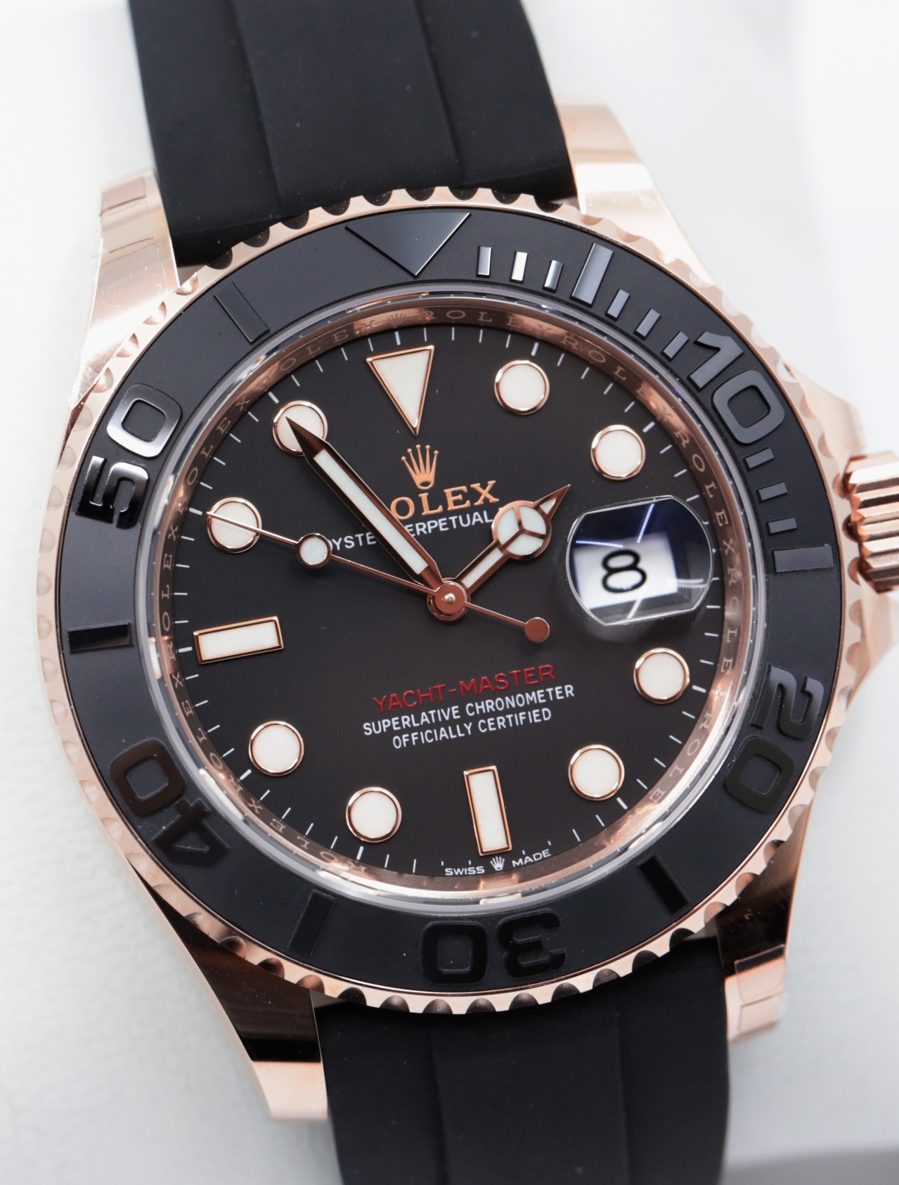 Rolex Oyster Perpetual Yacht-Master 40, in 18ct Everose Gold, Black Index Dial, on Rolex Oysterflex Strap, Ref. 126655, Circa: 2022, with Box, Rolex Warranty Card & Balance of Rolex 5 Year Warranty - Image 4