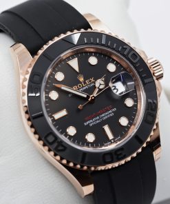 Rolex Oyster Perpetual Yacht-Master 40, in 18ct Everose Gold, Black Index Dial, on Rolex Oysterflex Strap, Ref. 126655, Circa: 2022,  with Box, Rolex Warranty Card & Balance of Rolex 5 Year Warranty
