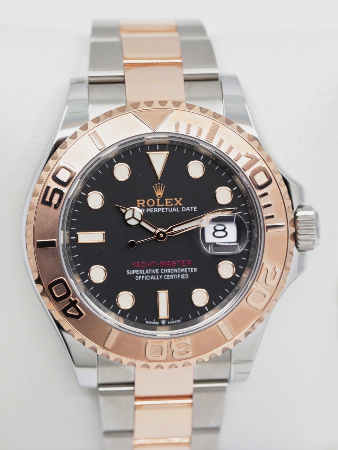 Rolex Yacht-Master 40, Stainless Steel & 18ct Everose Gold, Black Index Dial, on Stainless Steel & 18ct Everose Gold Rolex Oyster Bracelet, Ref. 126621, Circa: 2022, Complete with Box, Books, Rolex Warranty Card & Balance of 5 Year Rolex Warranty - Image 3