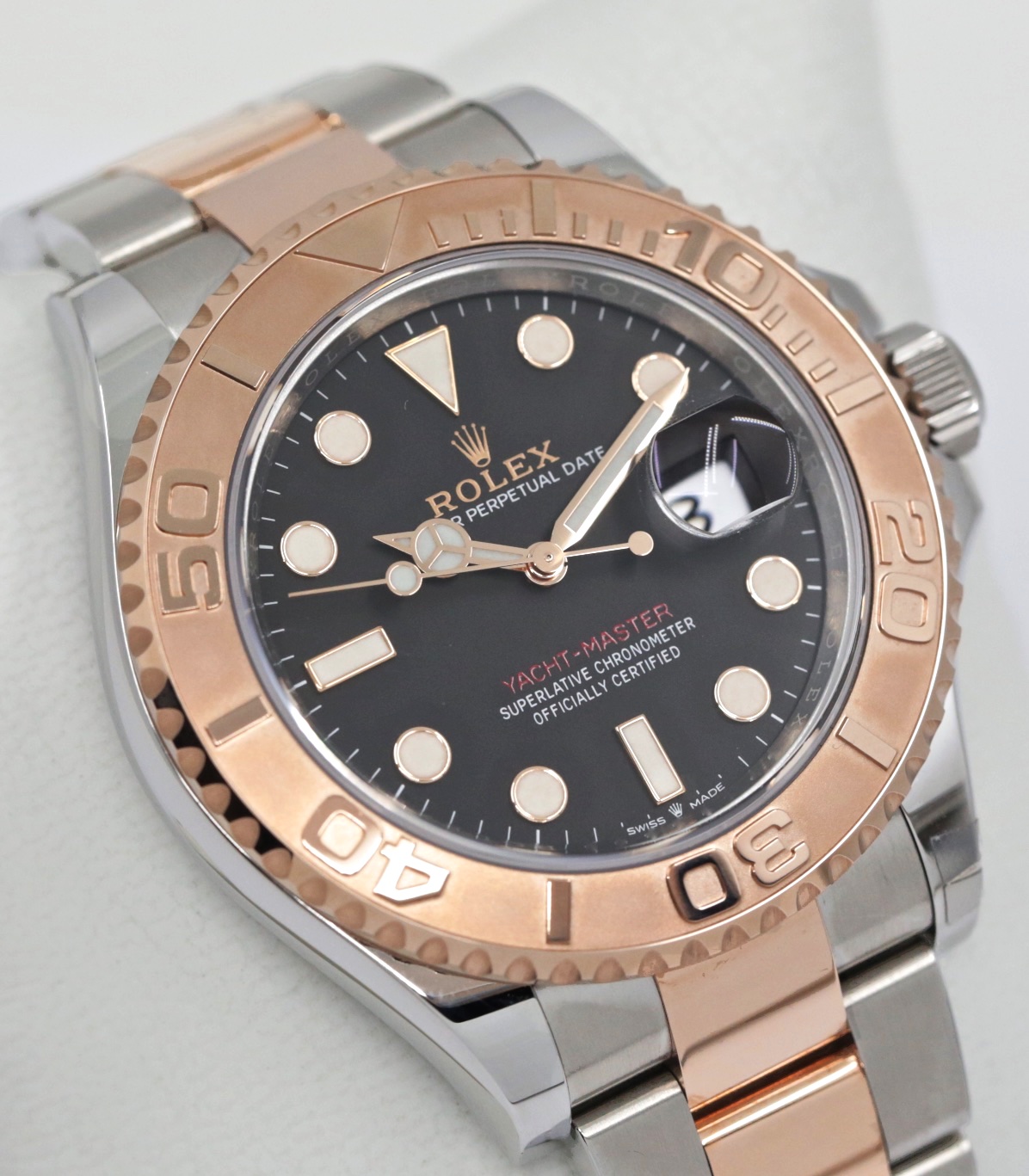 Rolex Yacht-Master 40, Stainless Steel & 18ct Everose Gold, Black Index Dial, on Stainless Steel & 18ct Everose Gold Rolex Oyster Bracelet, Ref. 126621, Circa: 2022, Complete with Box, Books, Rolex Warranty Card & Balance of 5 Year Rolex Warranty