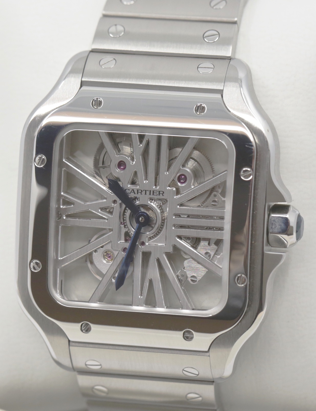 Cartier Santos de Cartier Watch, Large Model, in Stainless Steel, with Skeleton Roman Dial, on Stainless Steel Cartier Bracelet, Ref. WHSA0015, Circa: 2023, Complete with Box, Books, Cartier Warranty Card & Balance of 2 Year Cartier Factory Warranty - Image 4
