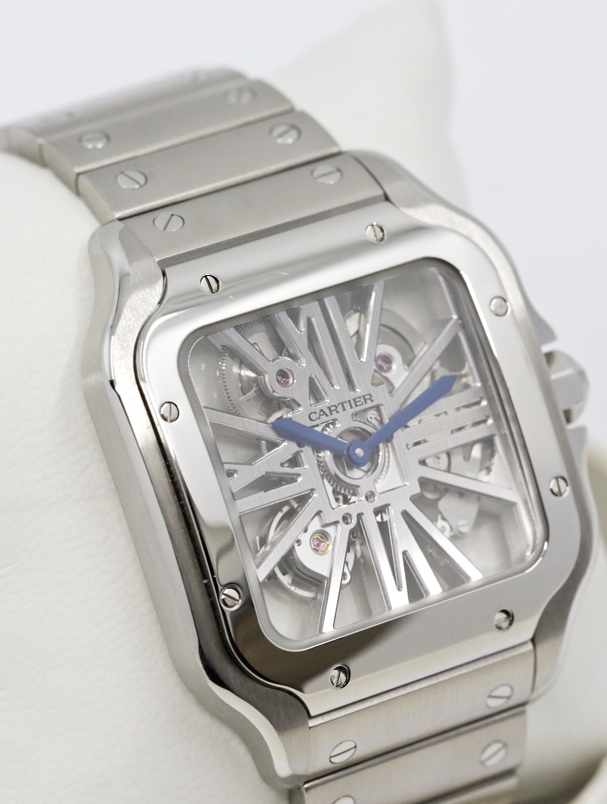 Cartier Santos de Cartier Watch, Large Model, in Stainless Steel, with Skeleton Roman Dial, on Stainless Steel Cartier Bracelet, Ref. WHSA0015, Circa: 2023, Complete with Box, Books, Cartier Warranty Card & Balance of 2 Year Cartier Factory Warranty - Image 6
