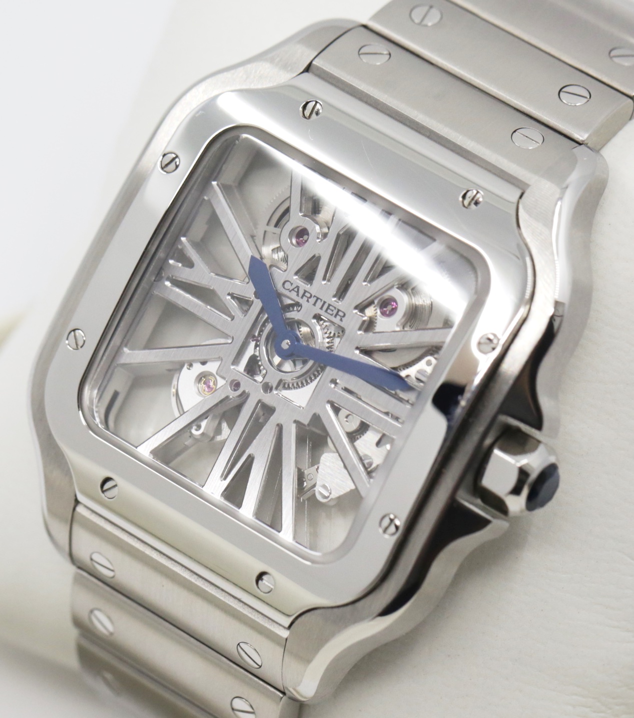 Cartier Santos de Cartier Watch, Large Model, in Stainless Steel, with Skeleton Roman Dial, on Stainless Steel Cartier Bracelet, Ref. WHSA0015, Circa: 2023, Complete with Box, Books, Cartier Warranty Card & Balance of 2 Year Cartier Factory Warranty - Image 2