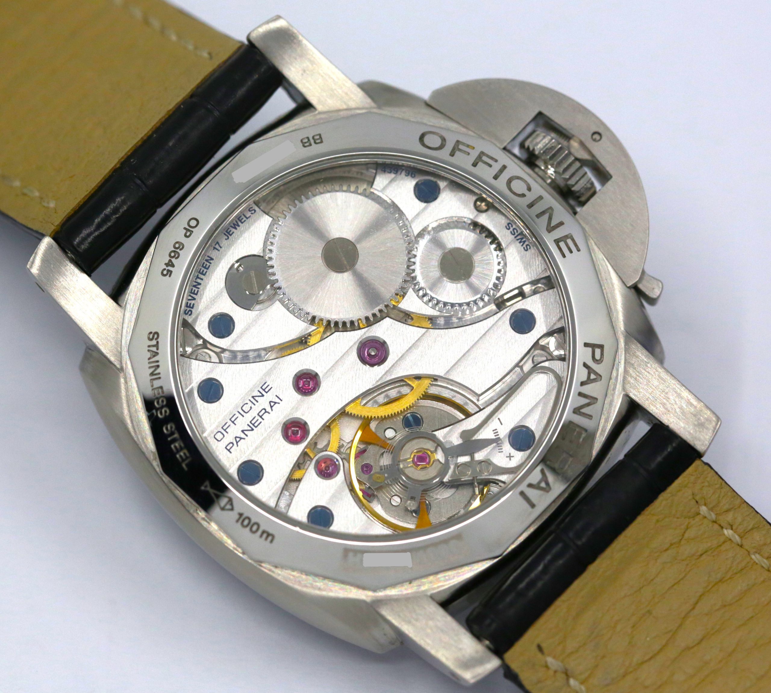 Panerai Marina Militare "Limited Edition", Ref. PAM217, 47mm Destro Watch, Stainless Steel, Black Sandwich Dial, on Black Panerai Alligator Strap with Stainless Steel Panerai Tang Buckle - Image 3