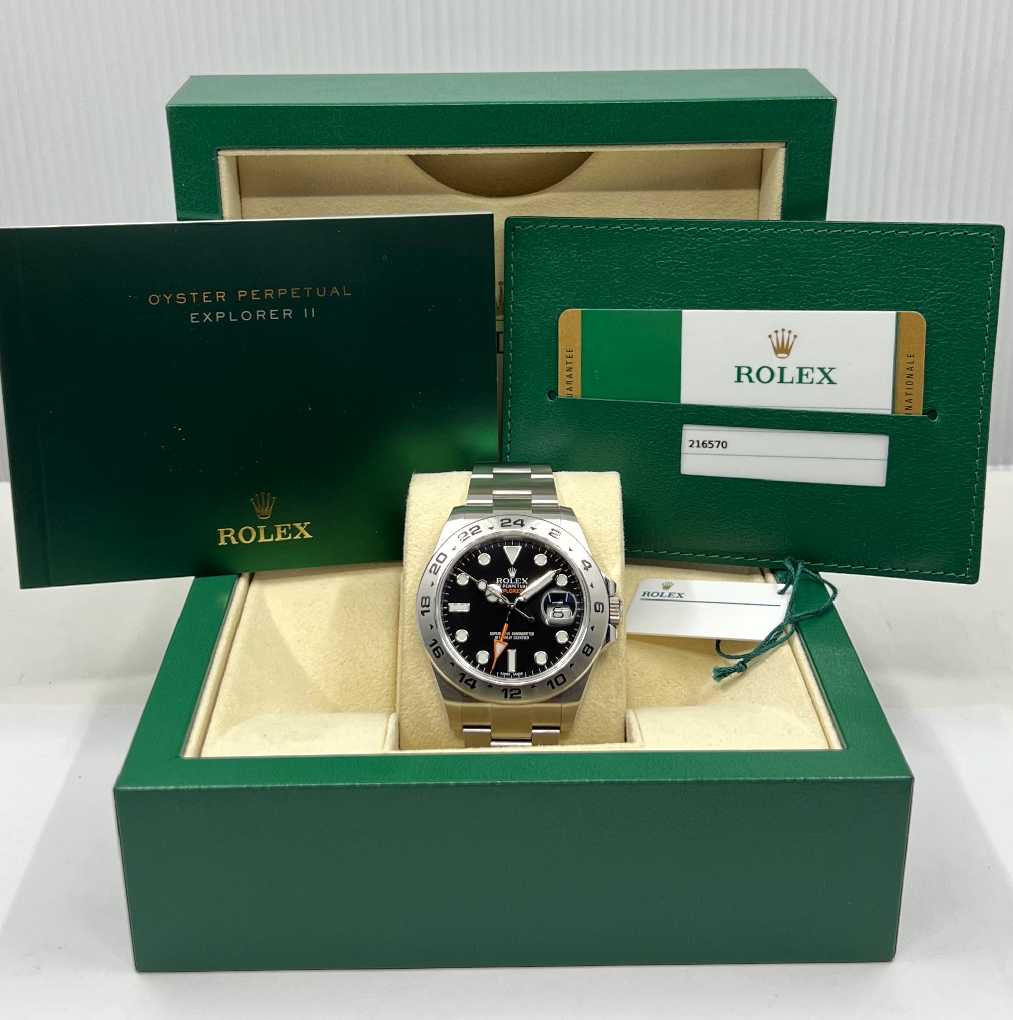 Rolex Oyster Perpetual Explorer II Black index dial on a Rolex Oystersteel Bracelet. Ref 216570. Ca 2018, Box and papers. - Image 7