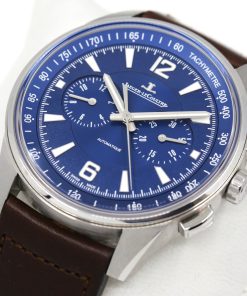 Alternative view of Jaeger-LeCoultre Polaris Chronograph, in Stainless Steel, Blue Index Dial, on Brown JLC Leather Strap & Stainless Steel JLC Deployant, Ref. Q9028480, Circa: 2023, Complete with Box, Book, JLC Warranty Card & Balance of JLC Factory Warranty