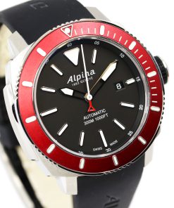 Alpina Seastrong Diver, in Stainless Steel, Black Index Dial, Red Bezel on Alpina Rubber Strap with Stainless Steel Alpina Tang Buckle, Ref. AL-525LBRG4V6, Circa: 2017, with Box, Book & Warranty Certificate