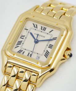 Alternative view of Panthere de Cartier Watch, Medium Model, Silver Roman Dial with Blue Steel Sword-Shaped Hands, on 18ct Yellow Gold Cartier Bracelet, Ref. 8839, with Cartier Service Receipt & Balance of 2 Year Cartier Service Warranty
