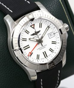 Alternative view of Breitling Avenger Automatic GMT 43, in Stainless Steel, White Index Dial, on Breitling Composite Strap with Stainless Steel Breitling Deployant Buckle, Ref. A32397101A1X1, Circa: 2023, with Box, Papers & Balance of 2 Years Breitling Factory Warranty