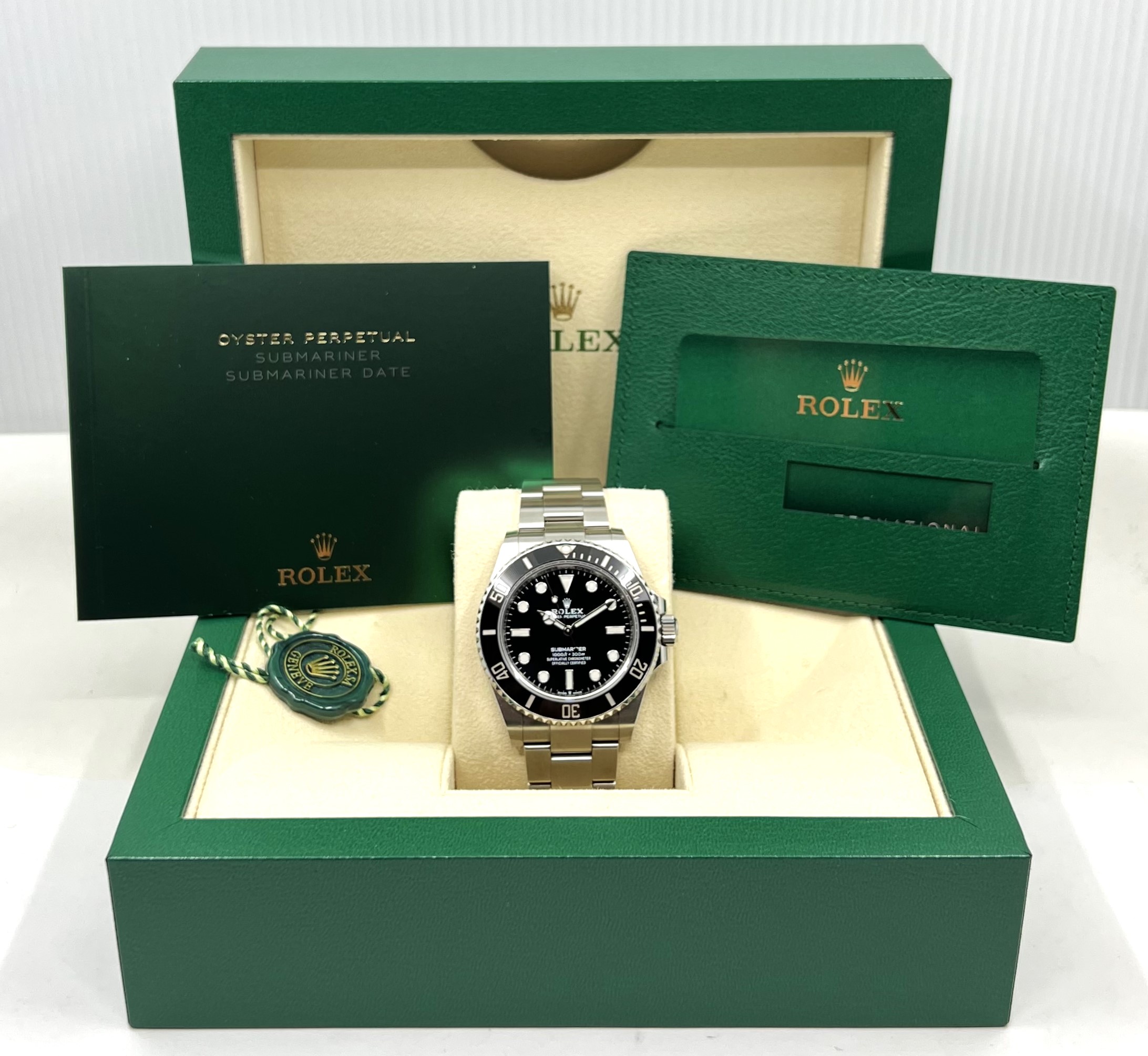 Rolex Submariner Non-Date, 41mm, in Stainless Steel, Black Index Dial, Black Ceramic Bezel, on Stainless Steel Rolex Oyster Bracelet, Ref. 124060, Circa: 2020, Complete with Box, Books, Rolex Warranty Card & Balance of 5 Year Rolex Factory Warranty - Image 6