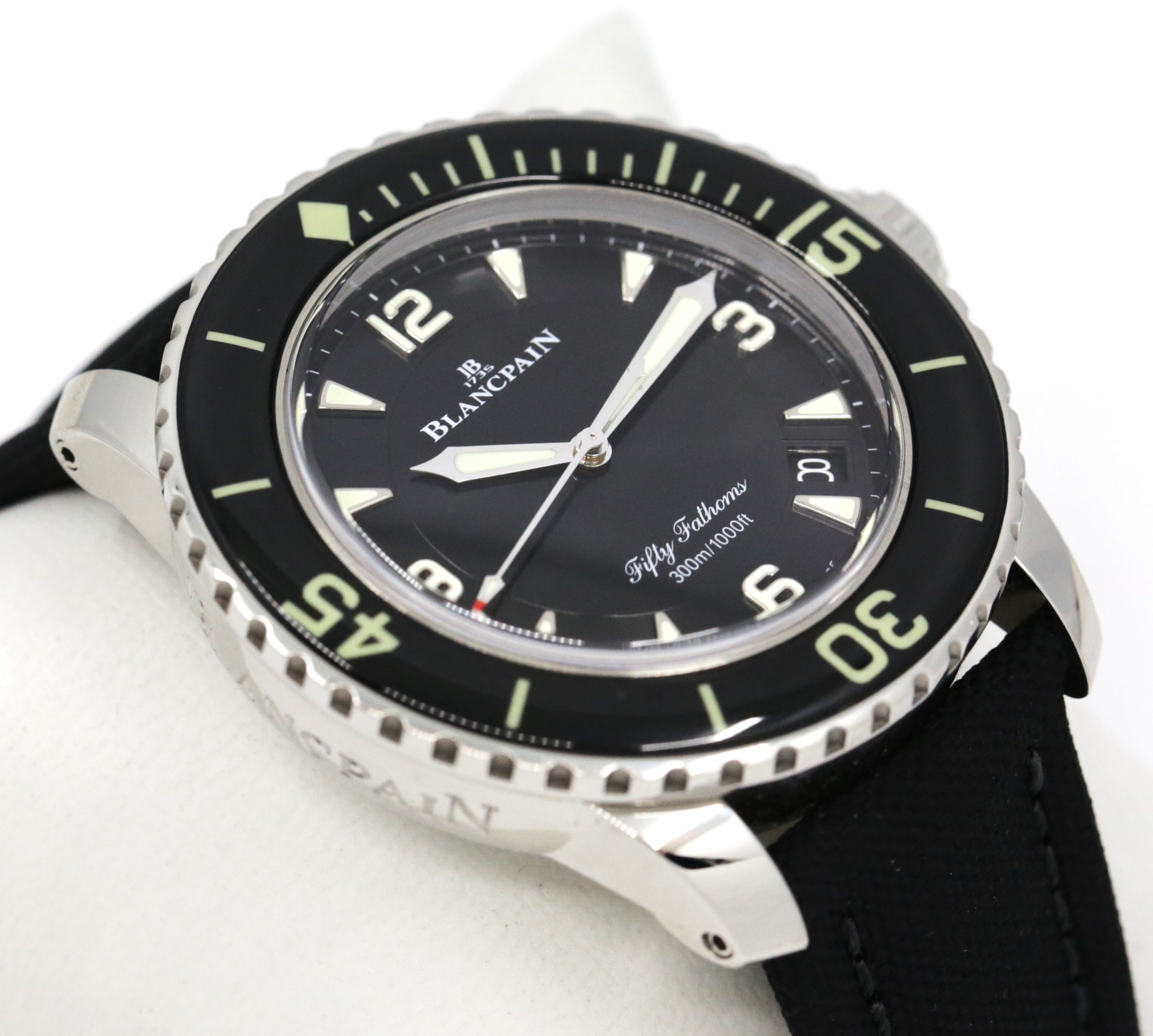 Blancpain Fifty Fathoms Automatique, in Stainless Steel, Black 12, 3, 6, 9 Dial, on Blancpain Canvas Strap with Stainless Steel Blancpain Deployant, Ref.5015-113-52B, Circa: 2022, Complete with Box, Papers & Balance of 2 Year Blancpain Factory Warranty - Image 2