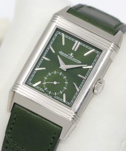 Alternative view of Jaeger-LeCoultre Reverso Tribute Monoface Small Seconds, in Stainless Steel, with Green Index Dial, on Green JLC Leather Strap with Stainless Steel JLC Deployant, Ref. Q3978430, Circa: 2023, Complete with Box, Book, JLC Warranty Card & Balance of JLC Factory Warranty