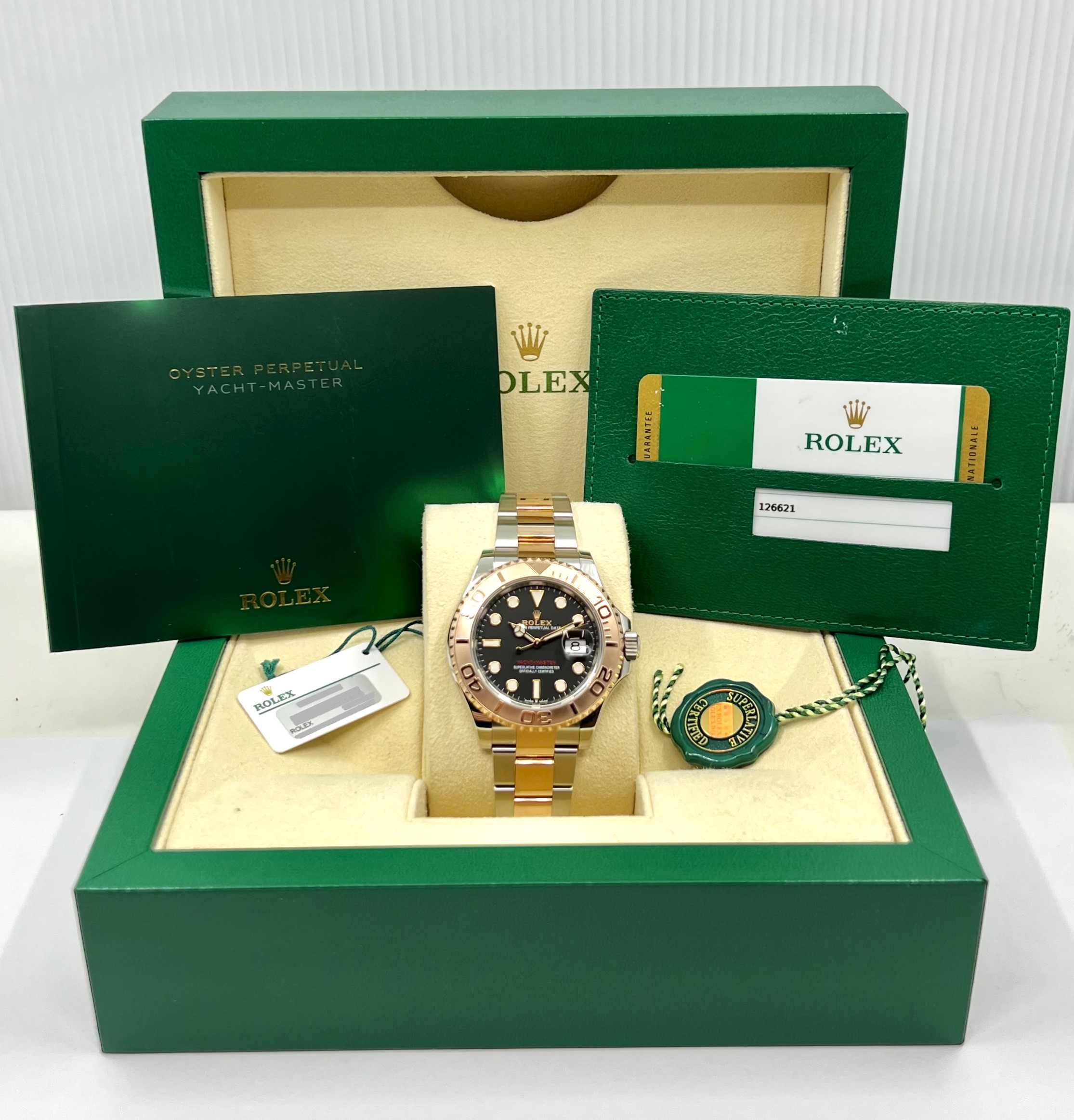 Rolex Yacht-Master 40, Stainless Steel & 18ct Everose Gold, Black Index Dial, on Stainless Steel & 18ct Everose Gold Rolex Oyster Bracelet, Ref. 126621, Circa: 2020, Complete with Box, Books, Rolex Warranty Card & Balance of 5 Year Rolex Factory Warranty - Image 5