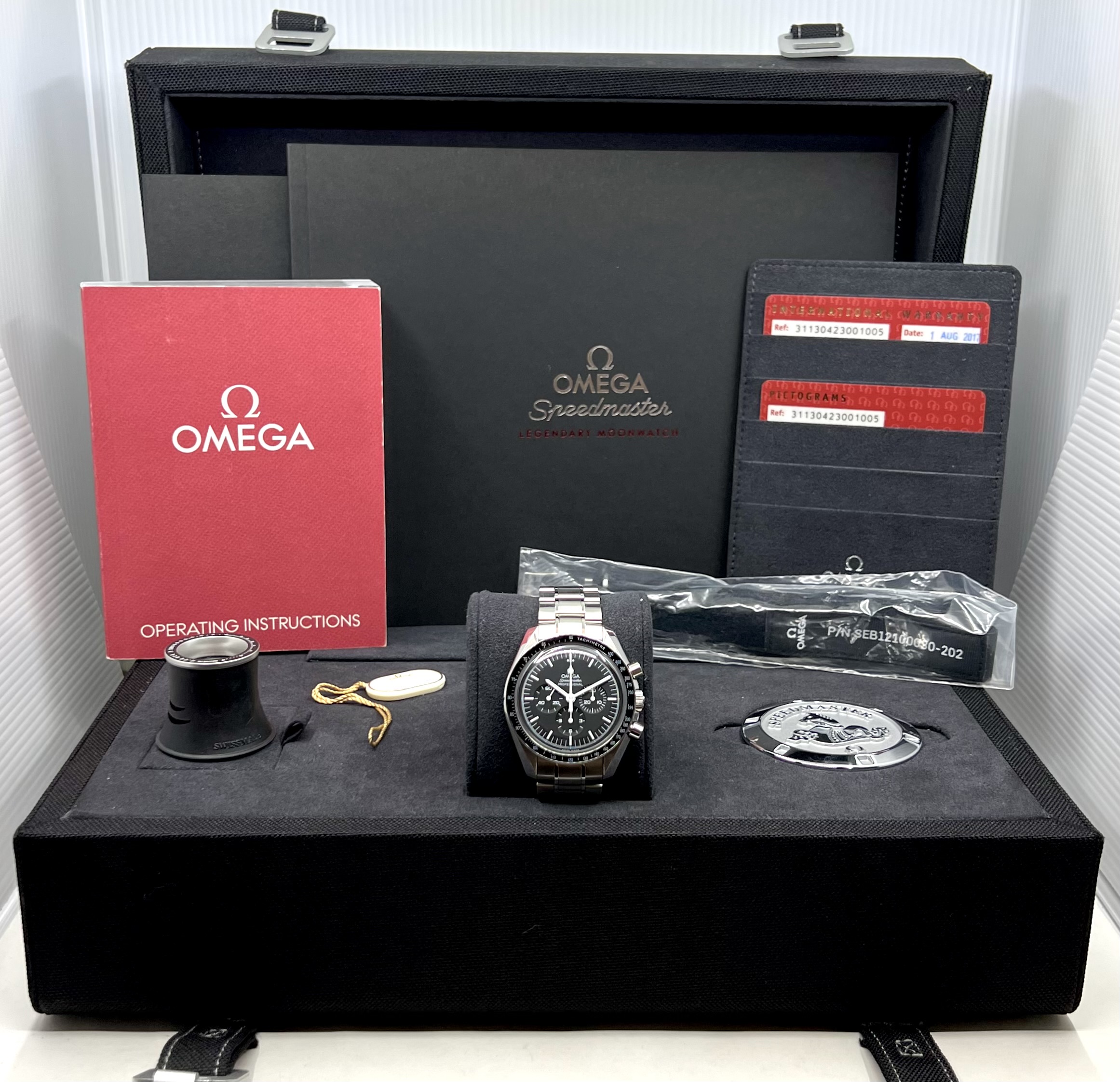 Omega Speedmaster Professional Moonwatch, in Stainless Steel, Black Index Dial, on Stainless Steel Omega Bracelet, Ref. 311.30.42.30.01.005, Circa: 2017, Complete with Box, Books & Omega Warranty Cards - Image 7