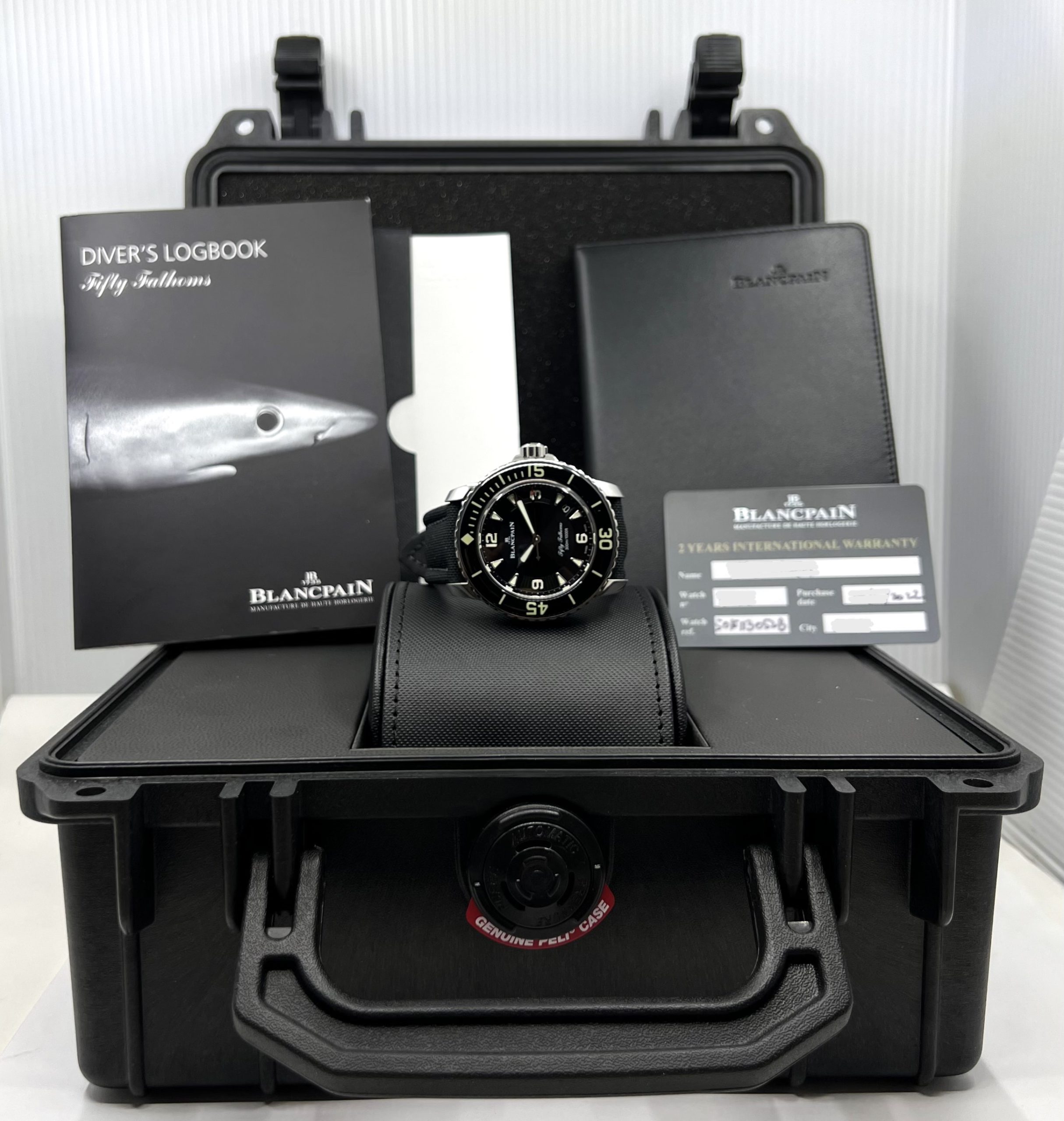 Blancpain Fifty Fathoms Automatique, in Stainless Steel, Black 12, 3, 6, 9 Dial, on Blancpain Canvas Strap with Stainless Steel Blancpain Deployant, Ref.5015-113-52B, Circa: 2022, Complete with Box, Papers & Balance of 2 Year Blancpain Factory Warranty - Image 4