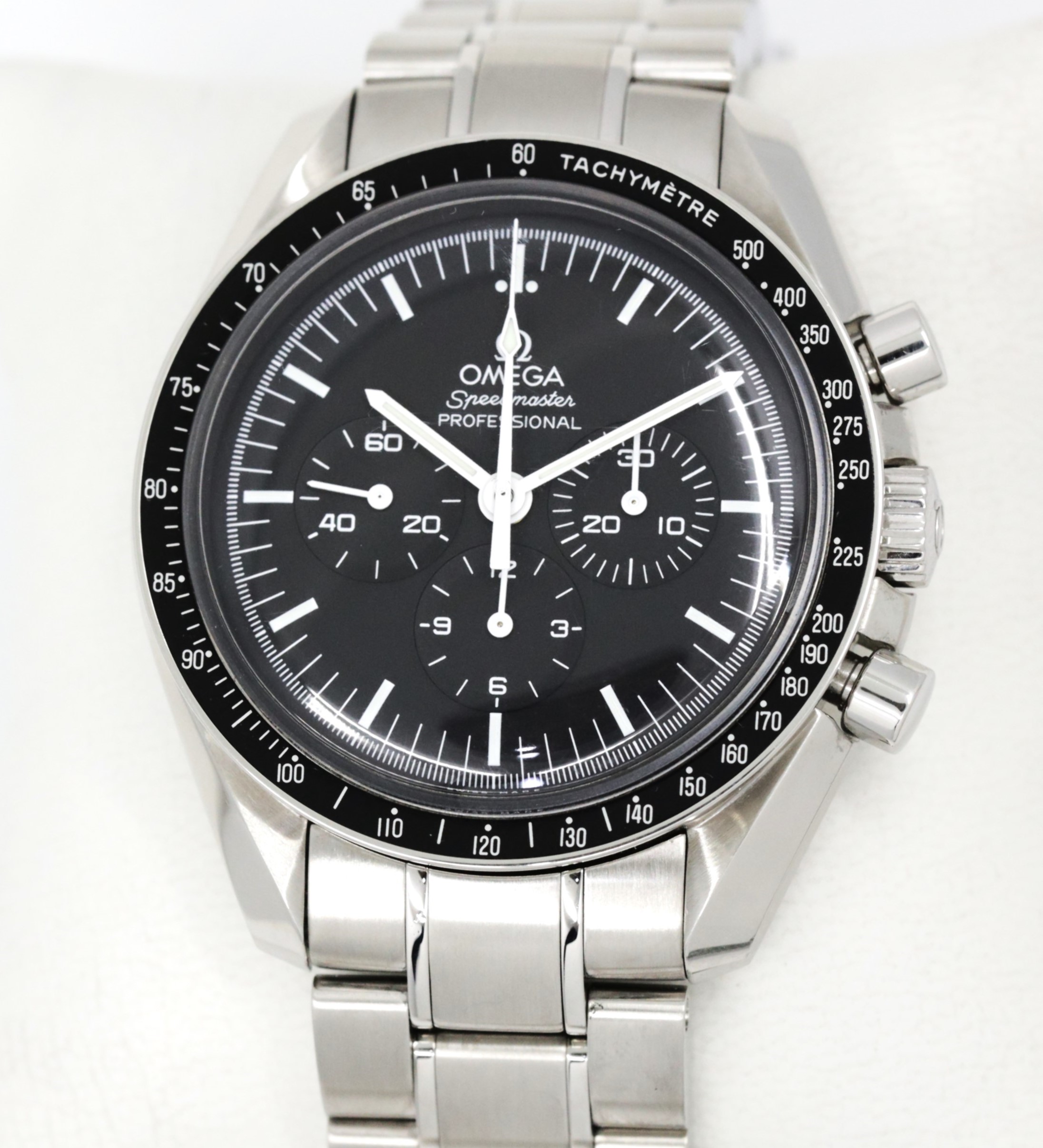 Omega Speedmaster Professional Moonwatch, in Stainless Steel, Black Index Dial, on Stainless Steel Omega Bracelet, Ref. 311.30.42.30.01.005, Circa: 2017, Complete with Box, Books & Omega Warranty Cards
