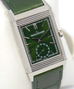 Jaeger-LeCoultre Reverso Tribute Monoface Small Seconds, in Stainless Steel, with Green Index Dial, on Green JLC Leather Strap with Stainless Steel JLC Deployant, Ref. Q3978430, Circa: 2023, Complete with Box, Book, JLC Warranty Card & Balance of JLC Factory Warranty