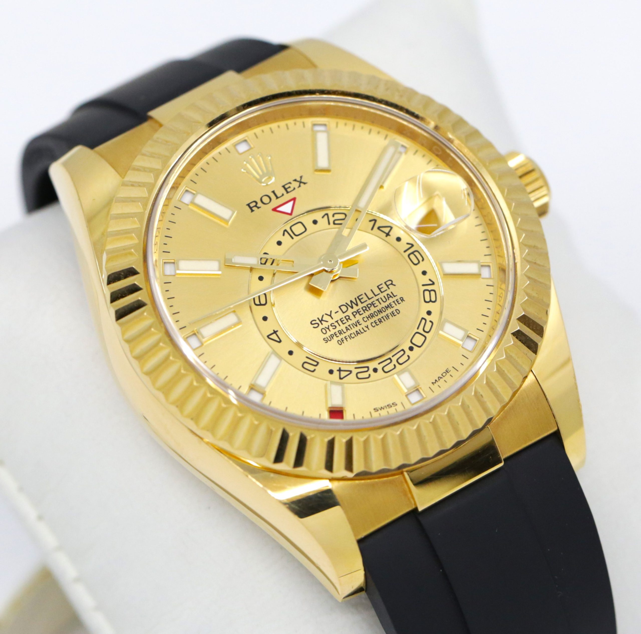 Rolex Sky-Dweller in 18ct Yellow Gold, Champagne Index Dial, on Rolex Oysterflex Band with 18ct Yellow Rolex Depolyant, Ref. 326238, Circa: 2021, Complete with Box, Books, Rolex Warranty Card & Balance of 5 Year Rolex Factory Warranty - Image 3