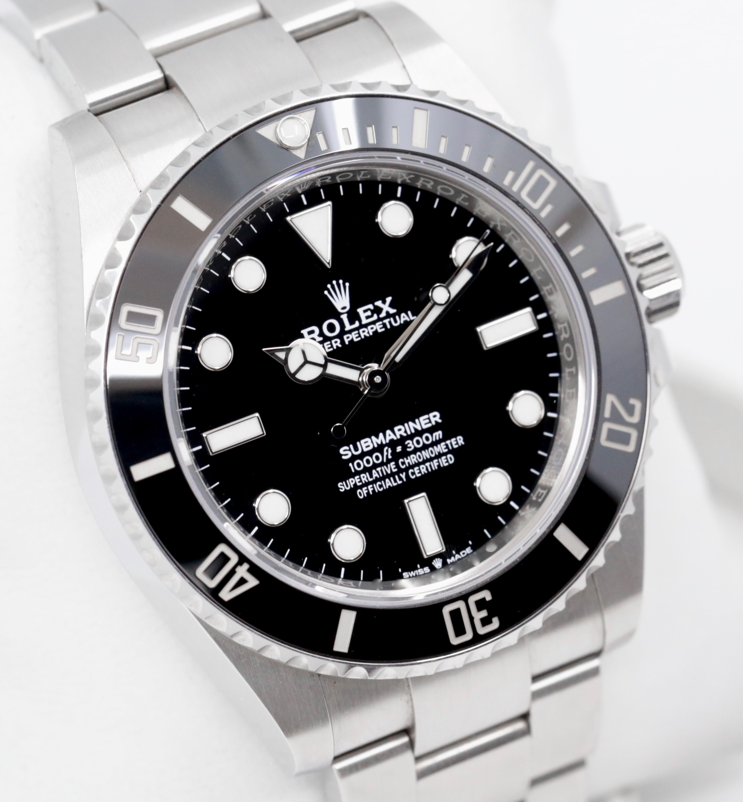 Rolex Submariner Non-Date, 41mm, in Stainless Steel, Black Index Dial, Black Ceramic Bezel, on Stainless Steel Rolex Oyster Bracelet, Ref. 124060, Circa: 2020, Complete with Box, Books, Rolex Warranty Card & Balance of 5 Year Rolex Factory Warranty - Image 2