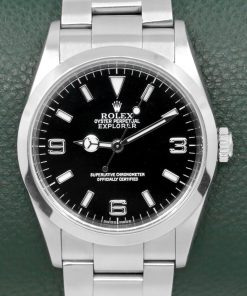Rolex Oyster Perpetual Explorer 1, in Stainless Steel, Black 3, 6, 9 Dial on Stainless Steel Rolex Oyster Bracelet, Ref. 114270, Circa: 2002, with Box & Rolex Warranty Certificate
