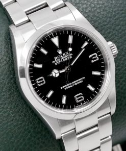Alternative view of Rolex Oyster Perpetual Explorer 1, in Stainless Steel, Black 3, 6, 9 Dial on Stainless Steel Rolex Oyster Bracelet, Ref. 114270, Circa: 2002, with Box & Rolex Warranty Certificate