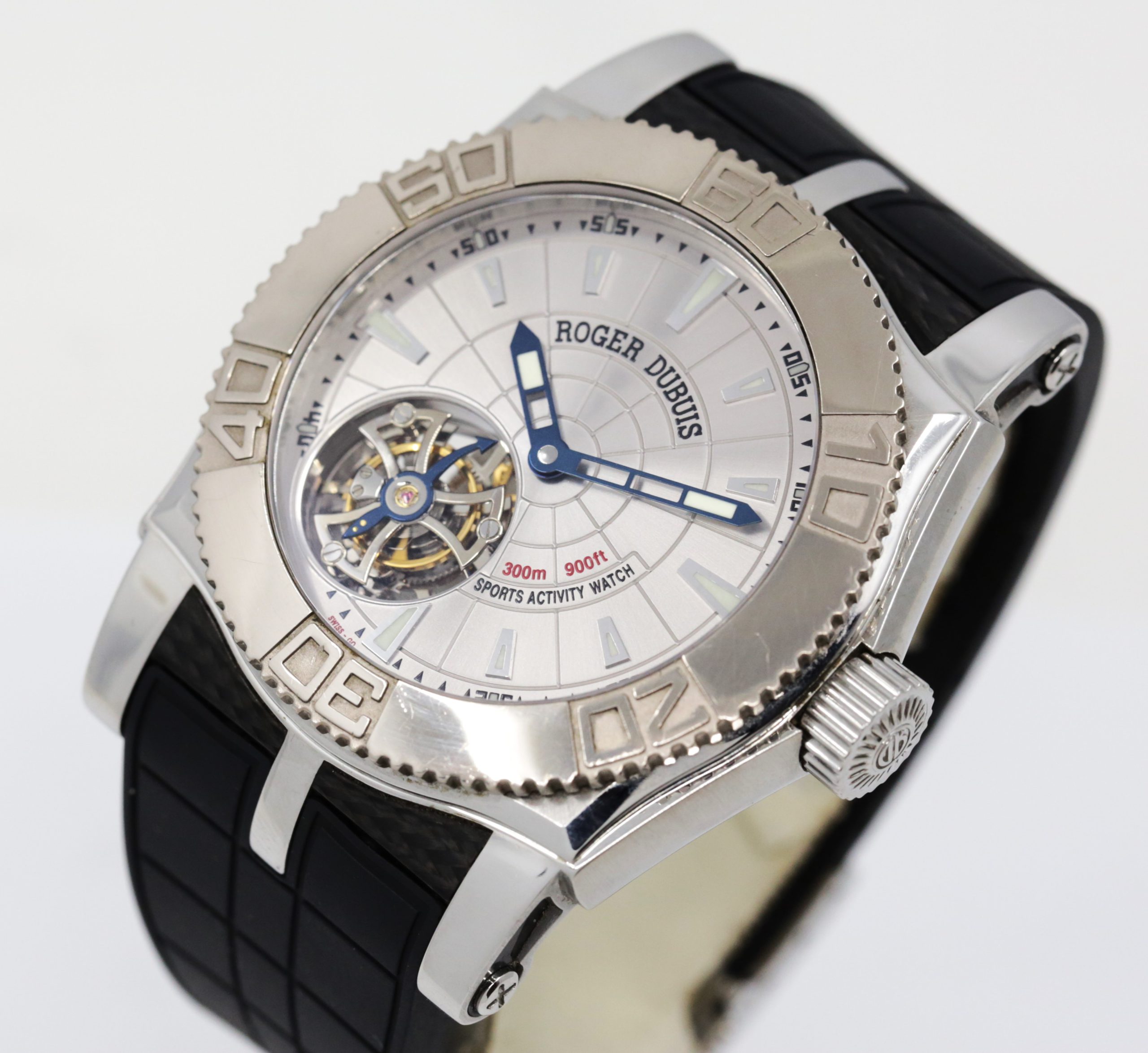 Roger Dubuis Easy Diver Tourbillon, "Just for Friends" - Limited to 280 pieces,in Stainless Steel with an 18ct White Gold Bezel on Roger Dubuis Rubber Strap and Deployant. Ref SE48 02 9/0 Ca 2004, with Roger Dubuis Warranty Certificates - Image 2