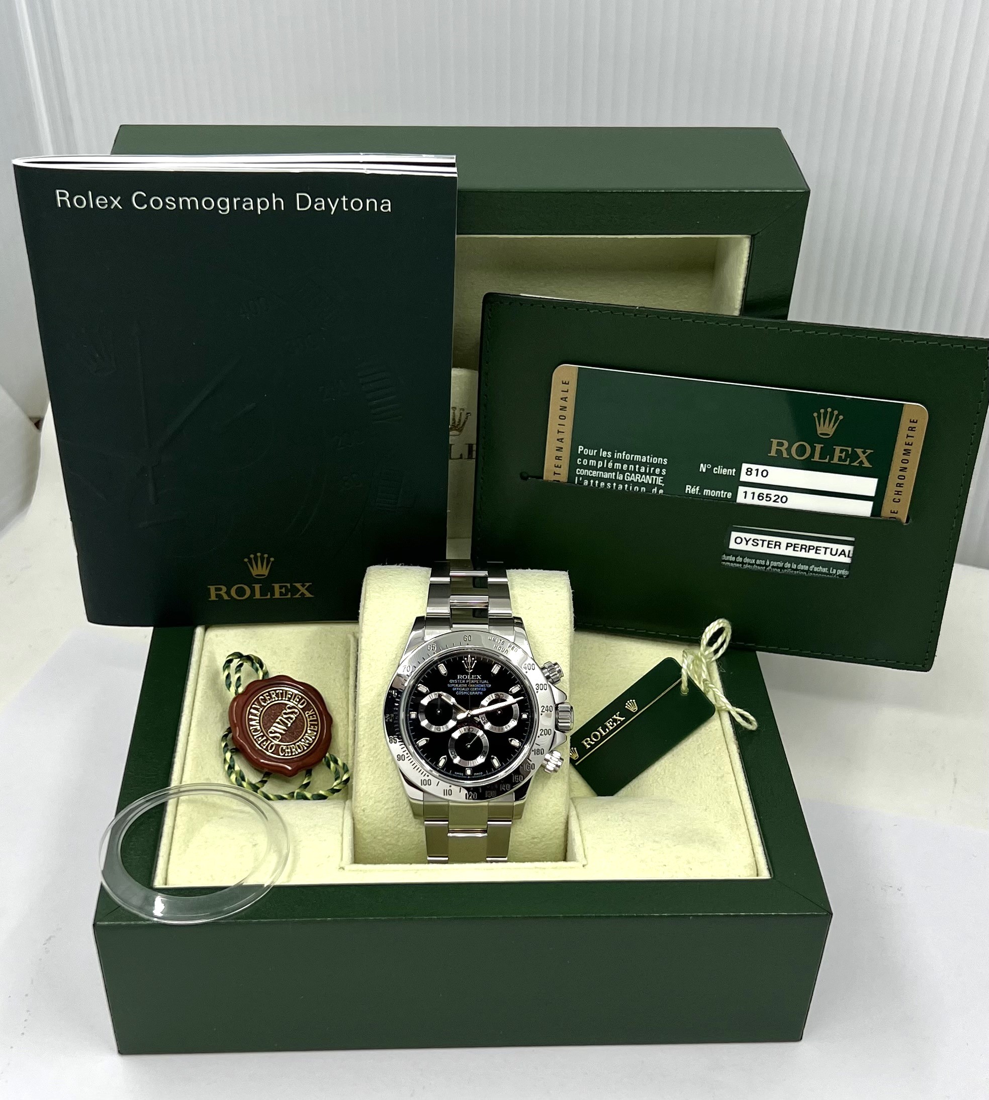 Rolex Cosmograph Daytona, Stainless Steel, Black Index Dial, on Stainless Steel Rolex Oyster Bracelet, Ref. 116520, Circa: 2013, Complete with Box, Books & Rolex Warranty Card - Image 5