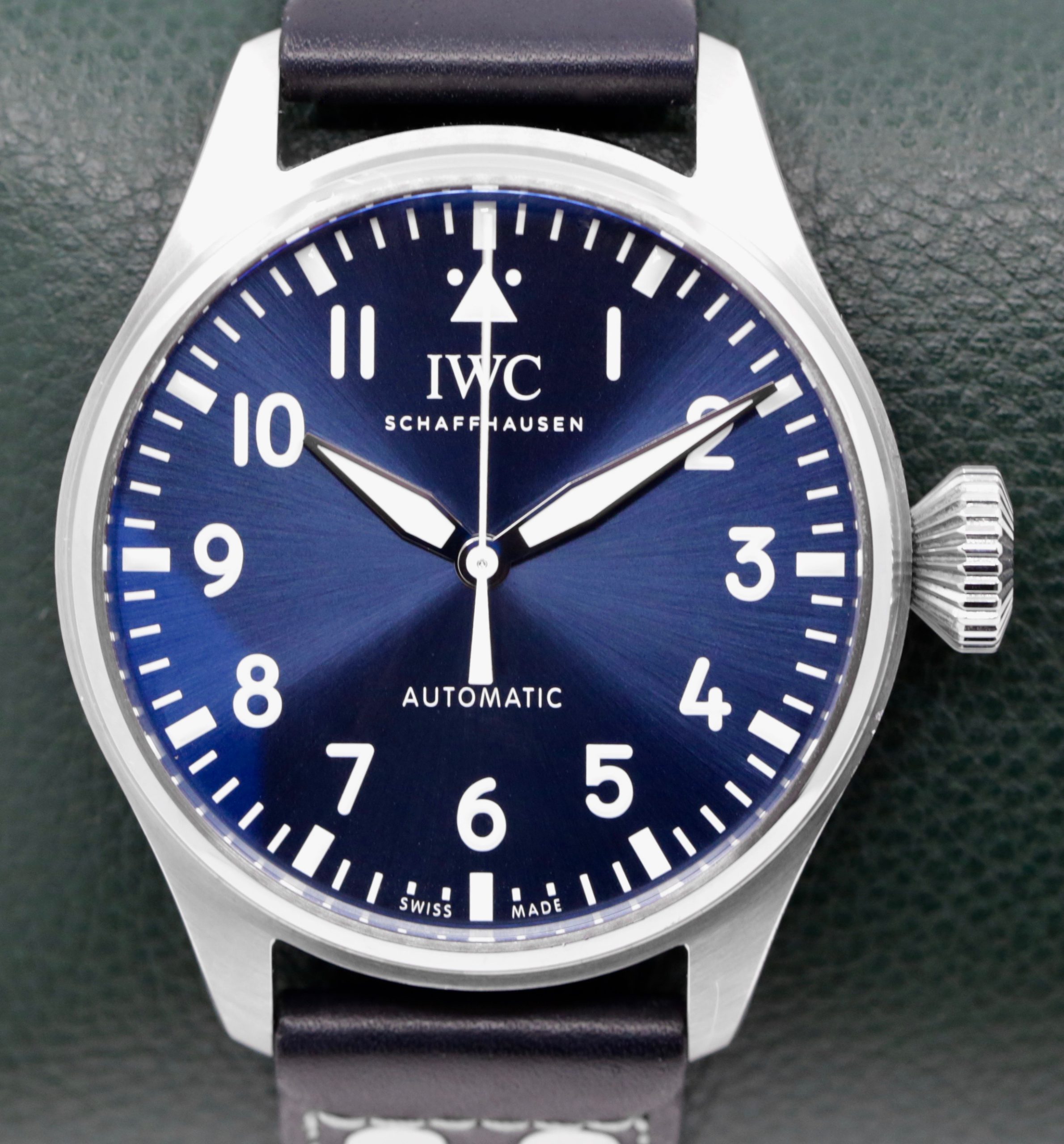 IWC Big Pilot, 43mm, Automatic, in Stainless Steel, Blue Arab Dial on Blue IWC Leather Strap with Stainless Steel IWC Deployant, Ref. IW329303, Circa: 2022, Complete with Box, Books, IWC Warranty Card & Balance of IWC 2 Year Factory Warranty