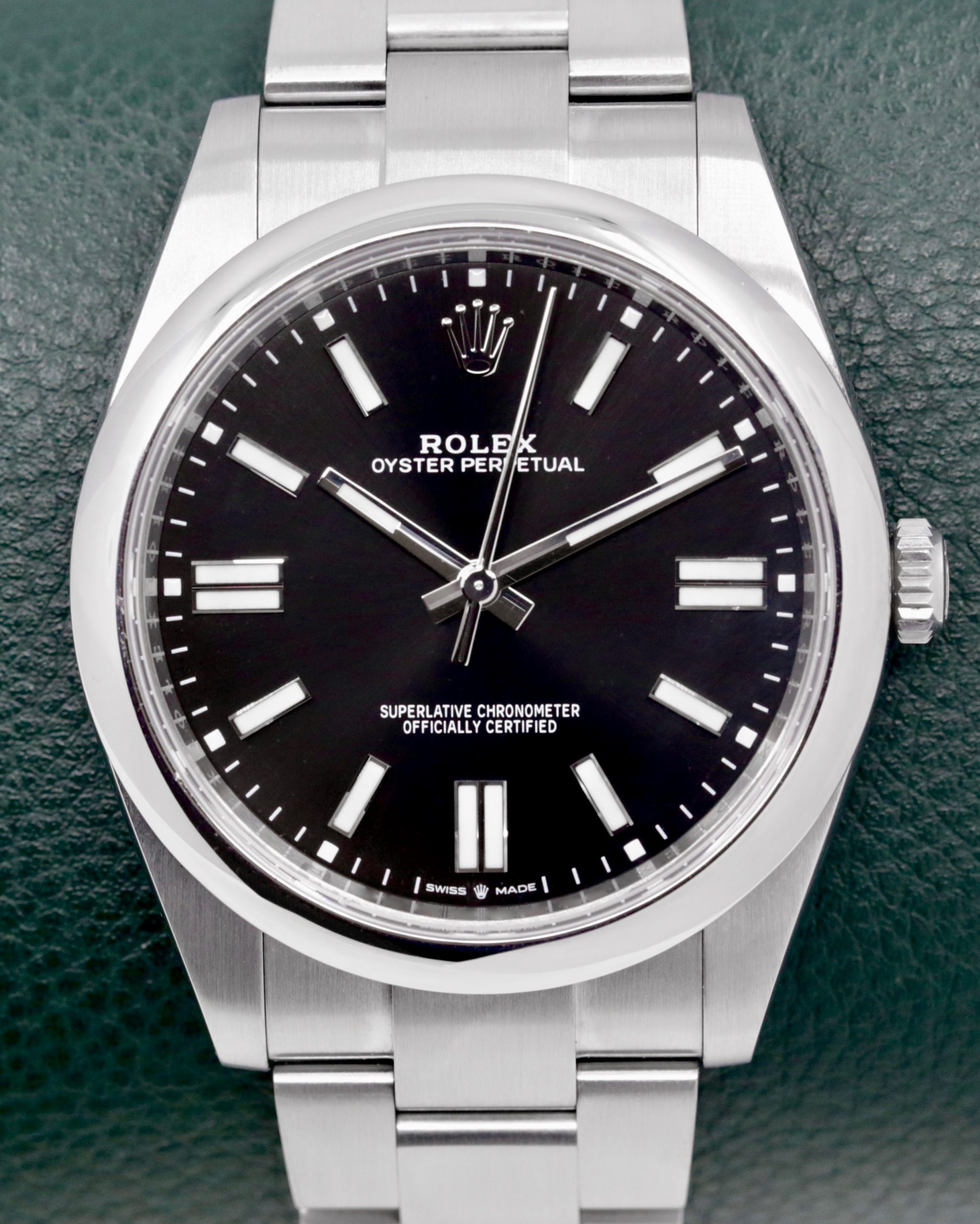 Rolex Oyster Perpetual 41, in Stainless Steel, Black Index Dial, on Stainless Steel Rolex Oyster Bracelet, Ref. 124300, Circa: 2020, with Box, Books, Rolex Warranty Card & Balance of 5 Year Rolex Warranty