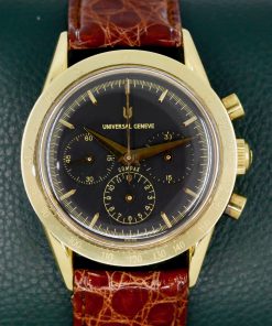 Universal Genève Compax Chronograph, 18ct 0.750 yellow gold, Ca 1980.