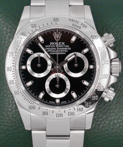 Rolex Cosmograph Daytona, Stainless Steel, Black Index Dial, on Stainless Steel Rolex Oyster Bracelet, Ref. 116520, Circa: 2013, Complete with Box, Books & Rolex Warranty Card