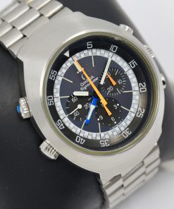 Alternative view of Omega Flightmaster Chronograph GMT, in Stainless Steel, Black Dial, on Stainless Steel Omega Bracelet, Ref. 145.026, Circa: 1971