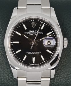 Rolex Datejust 36, in Stainless Steel, Black Index Dial, on Stainless Steel Rolex Oyster Bracelet, Ref. 126200, Circa: 2019, Complete with Box, Books, Rolex Warranty Card & Balance of 5 Year Rolex Factory Warranty