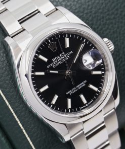 Alternative view of Rolex Datejust 36, in Stainless Steel, Black Index Dial, on Stainless Steel Rolex Oyster Bracelet, Ref. 126200, Circa: 2019, Complete with Box, Books, Rolex Warranty Card & Balance of 5 Year Rolex Factory Warranty